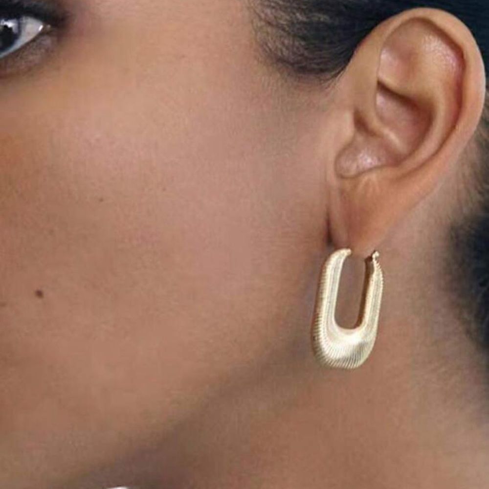 Textured hoop earrings #1095